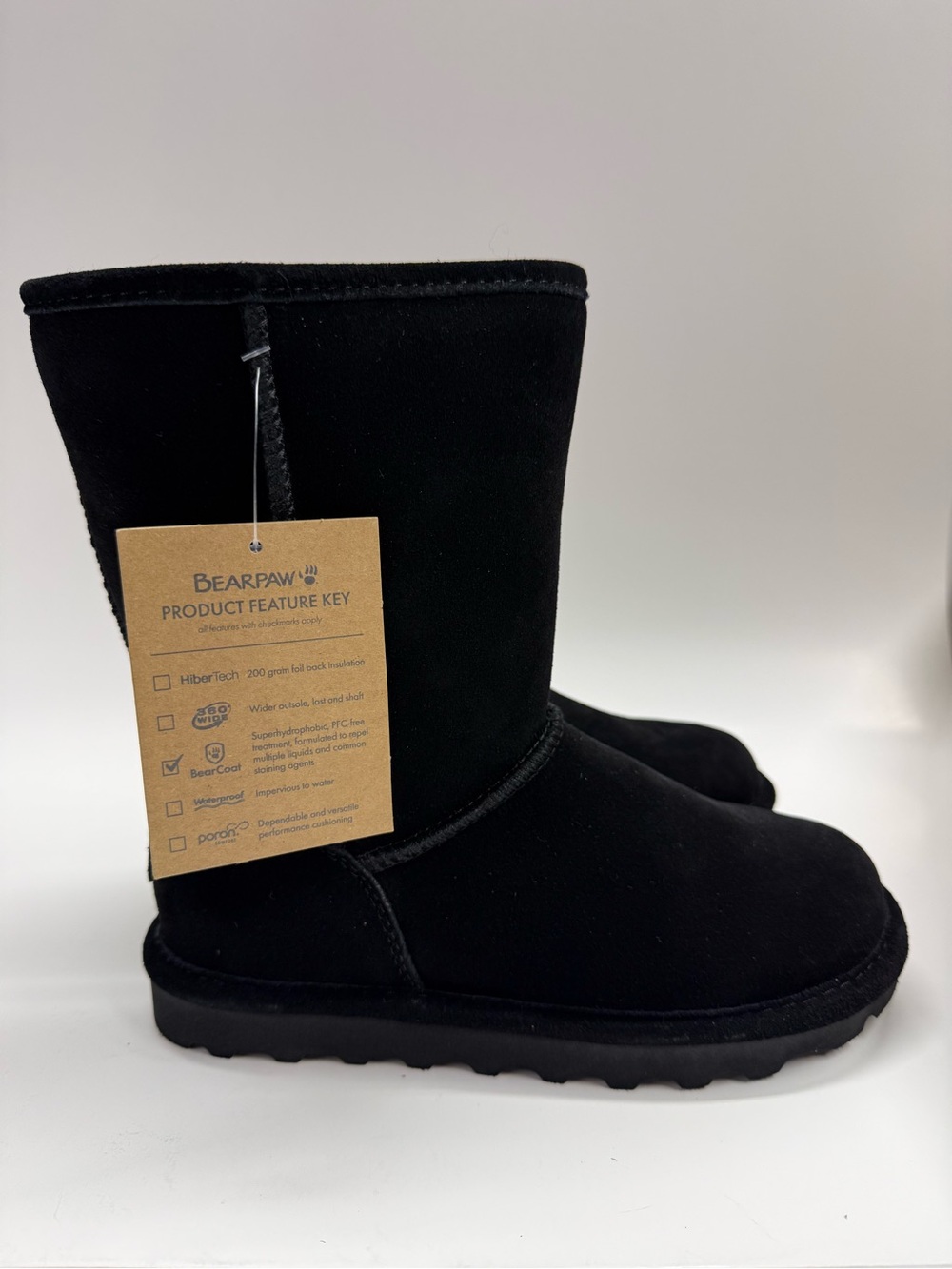 Bearpaw Elle short boot (black) womens 6